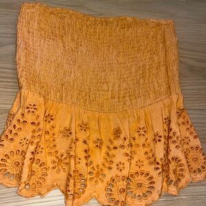 S/M orange ‘Style Envy’ ruffle tube top